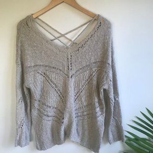 Braeve - Crochet Sweater, Oatmeal, S